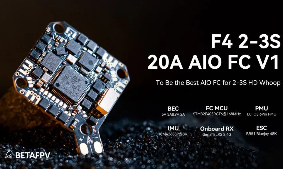 BETAFPV F4 2-3S 20A AIO FC V1/STM32F405/Serial ELRS 2.4G V1 BETAFPV F4 2-3S 20A AIO FC V1/STM32F405/Serial ELRS 2.4G V1